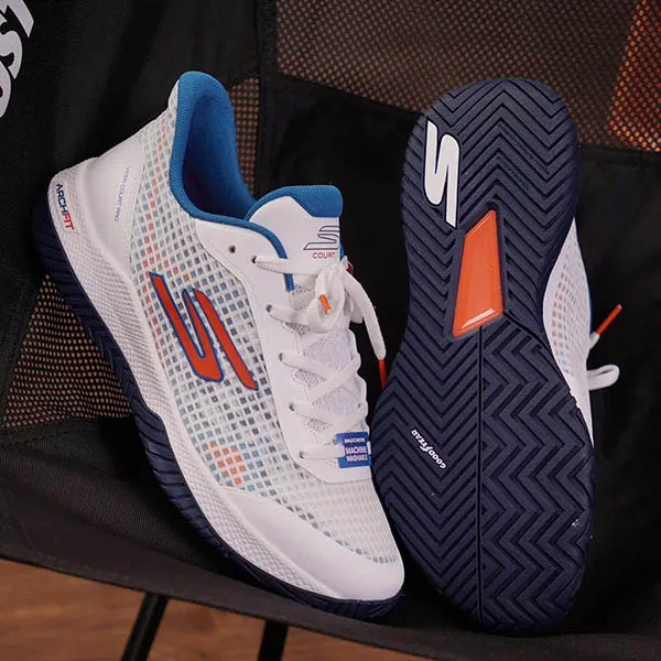 Giày Thể Thao Skechers Viper Court Pro 246069C-WTQ Màu Trắng - Xanh Size 39.5