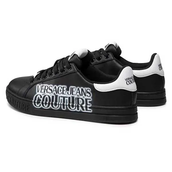 Giày Thể Thao Versace Jeans Couture Leather Shoes Màu Đen Size 39