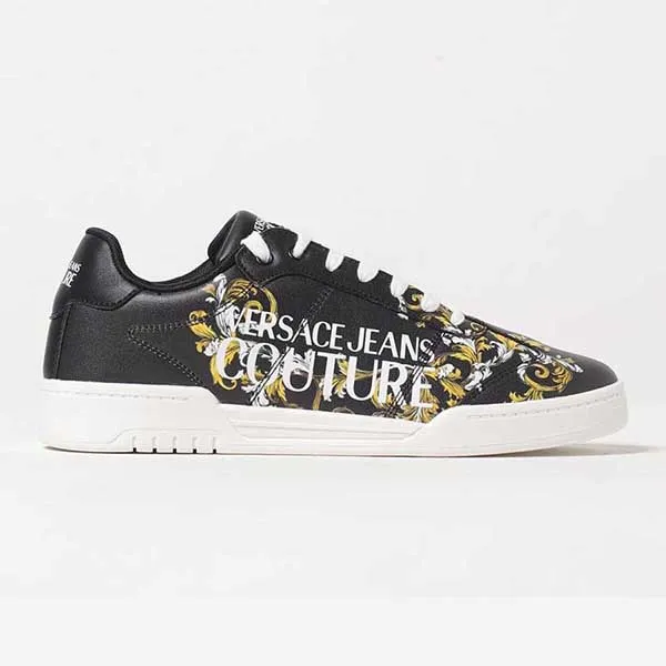 Giày Thể Thao Versace Jeans Couture Logo Embroidered Shoes Màu Đen Size 40