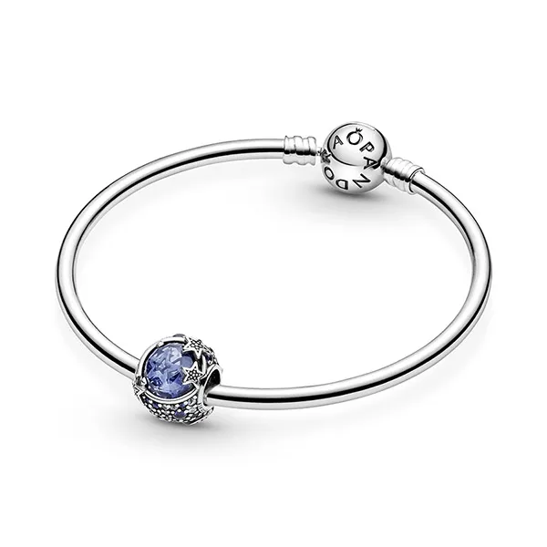 Hạt Vòng Charm Pandora Celestial Blue Sparkling Stars 799209C01 Màu Bạc/Xanh