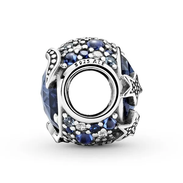 Hạt Vòng Charm Pandora Celestial Blue Sparkling Stars 799209C01 Màu Bạc/Xanh
