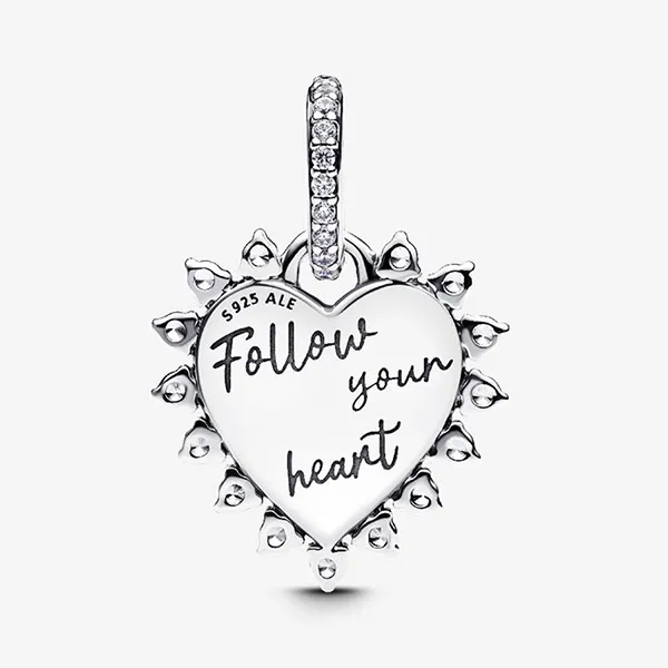 Hạt Vòng Charm Pandora Spinnable Arrow Heart Dangle 793667C01 Màu Đỏ