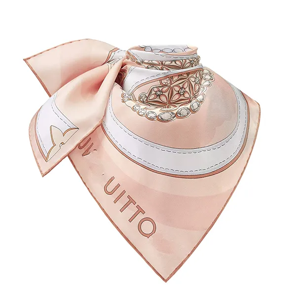 Khăn Lụa Nữ Louis Vuitton LV Precious Dragon Square 90 M79165 Màu Hồng Nhạt