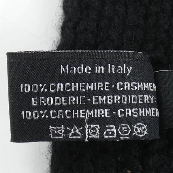 Khăn Quàng Cổ Chanel CC Logos Patch cashmere100 Scarf Black Màu Đen