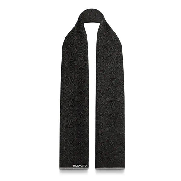 Khăn Quàng Cổ Louis Vuitton LV Echarpe My Monogram Eclipse Scarf M73468 Màu Đen Xám