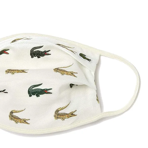 Khẩu Trang Lacoste Croc Print Face Mask Màu Trắng
