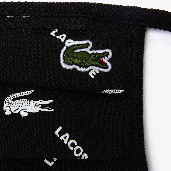 Khẩu Trang Lacoste L.12.12 Adjustable Print Cotton Covering Face Mask Màu Đen