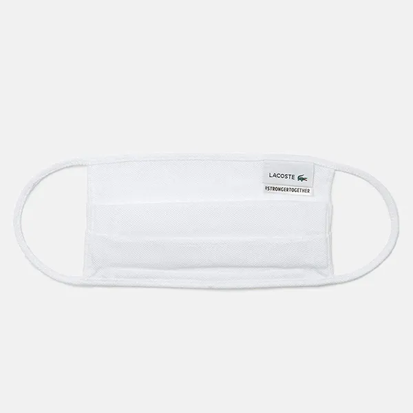 Khẩu Trang Lacoste Unisex L.12.12 Cotton Pique' Face Protection Mask RF6002 001 Màu Trắng
