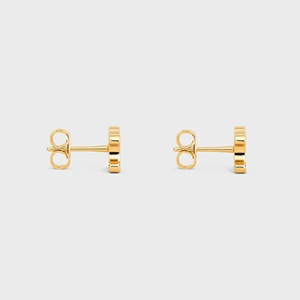 Khuyên Tai Nữ Celine Triomphe Stud Earrings In Gold Finish Brass 461CY6BRA.35OR Màu Vàng