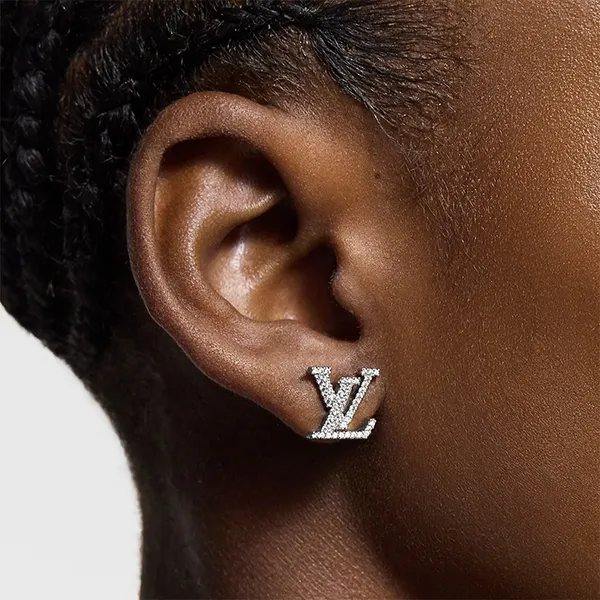 Khuyên Tai Nữ Louis Vuitton LV Iconic M00608 Màu Trắng Bạc