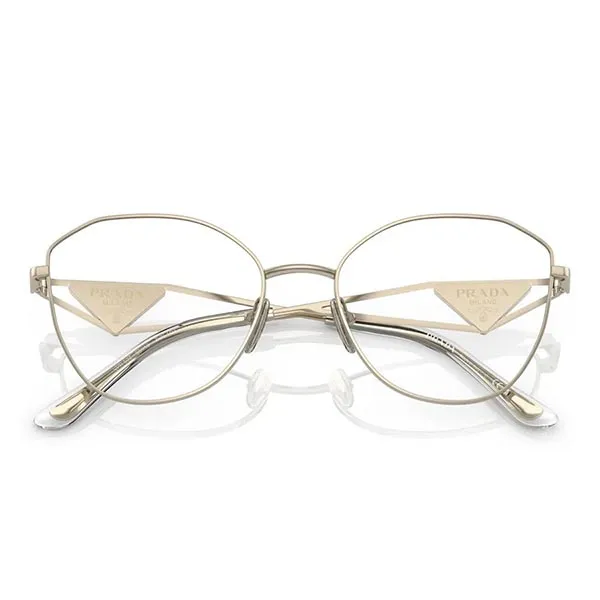 Kính Mắt Cận Prada Eyeglasses 0PR 52ZV ZVN1O1 Pale Gold Màu Vàng Gold