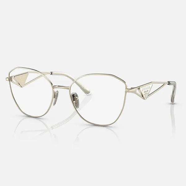 Kính Mắt Cận Prada Eyeglasses 0PR 52ZV ZVN1O1 Pale Gold Màu Vàng Gold