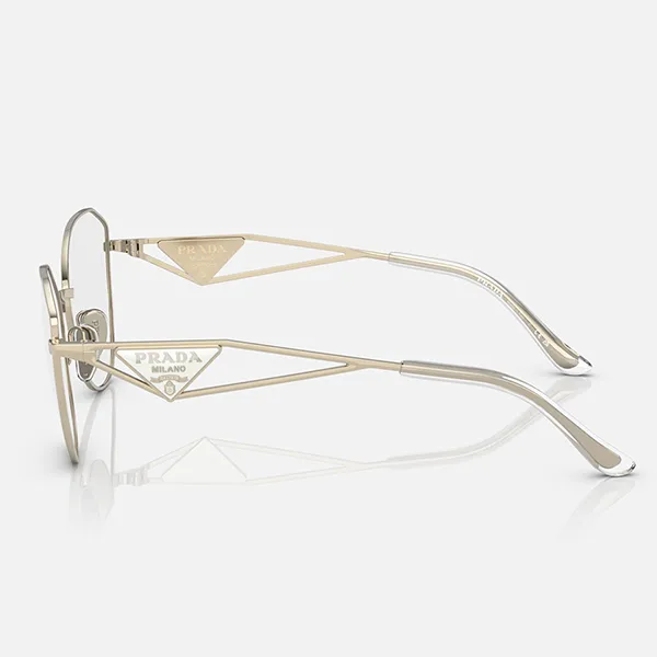Kính Mắt Cận Prada Eyeglasses 0PR 52ZV ZVN1O1 Pale Gold Màu Vàng Gold