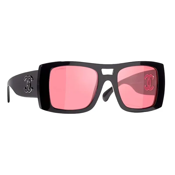 Kính Mát Chanel 0CH5539 1231D7 Sunglasses Square Màu Hồng Đen