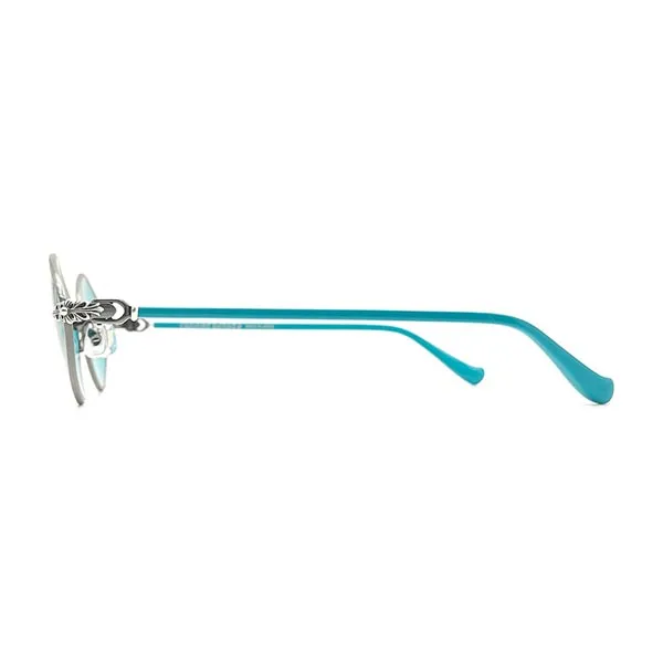 Kính Mát Chrome Hearts Diamond Dog Pewter Teal Sunglasses Màu Xanh Blue