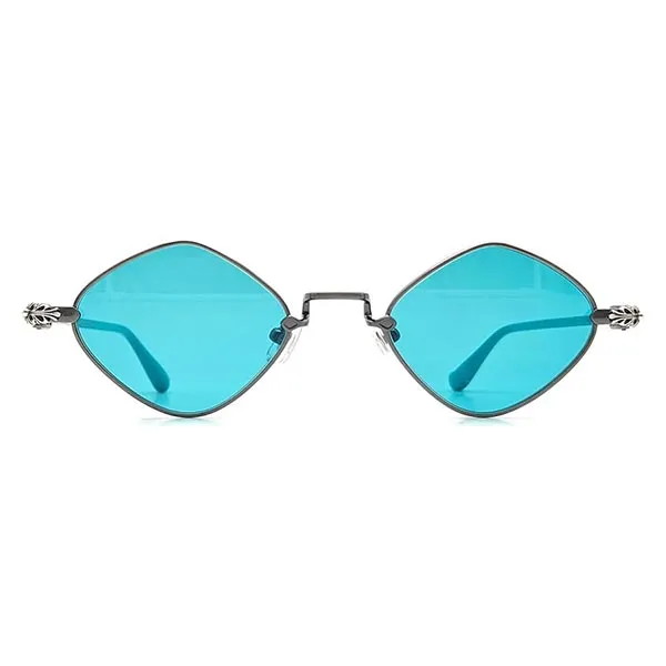 Kính Mát Chrome Hearts Diamond Dog Pewter Teal Sunglasses Màu Xanh Blue