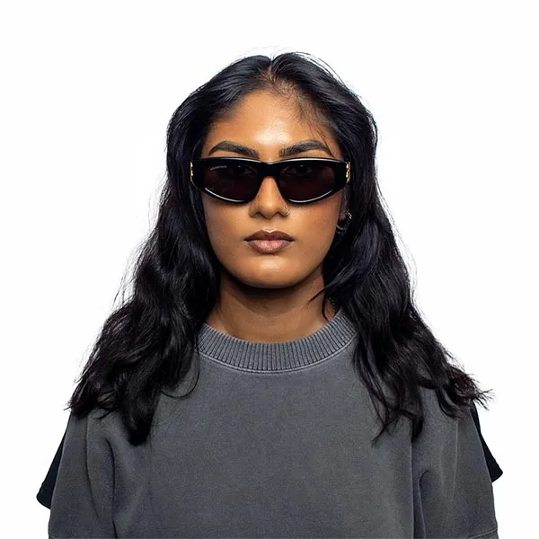 Kính Mát Nữ Balenciaga Sunglasses BB0095S 001 53 Black Grey Màu Đen Xám