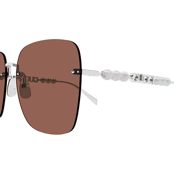 Kính Mát Nữ Gucci GG1923SA 002 Shiny Silver Brown Sunglasses Màu Nâu Bạc