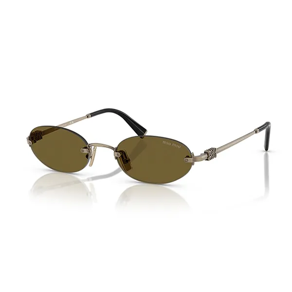 Kính Mắt Nữ Miu Miu Oval Sunglasses Brown/Black 0MU A54S 26C09Z Màu Nâu Bạc
