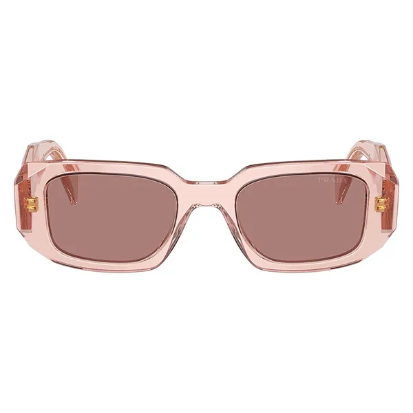 Kính Mát Prada Transparent Sunglasses 17WS 19Q10D Peach Light Brown Màu Hồng