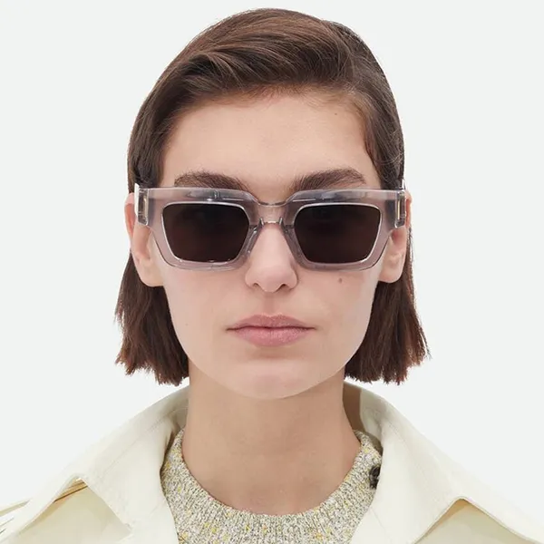 Kính Mát Unisex Bottega Veneta BV1230S 001 Crystal Grey Màu Xám/ Đen