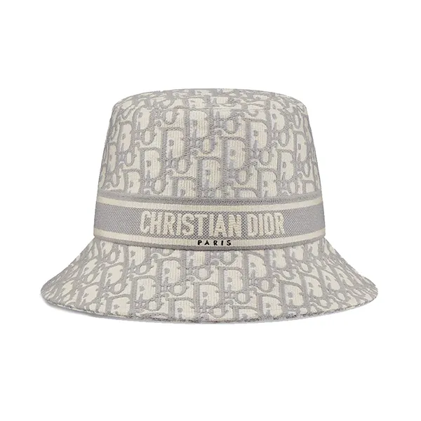 Mũ Dior Oblique Small Brim Bucket Hat Màu Trắng Xám Size 57