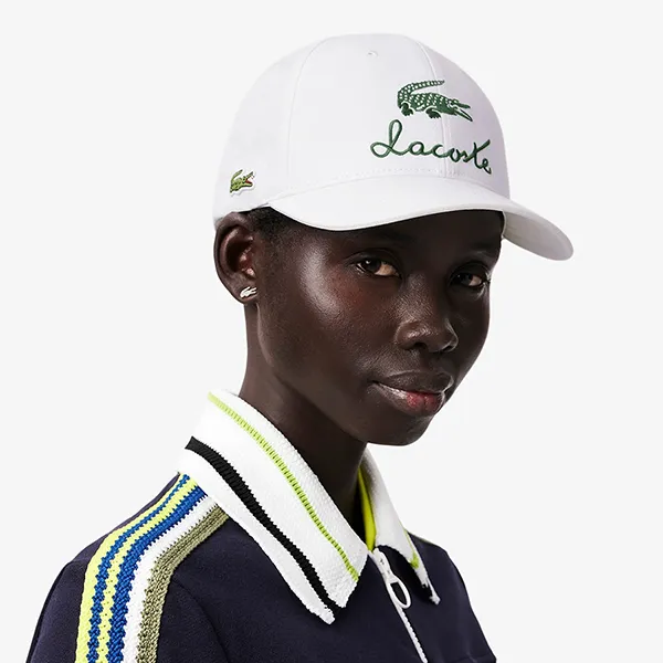 Mũ Lacoste Embroidered Crocodile And Logo Cap RK4068-00 70V Màu Trắng