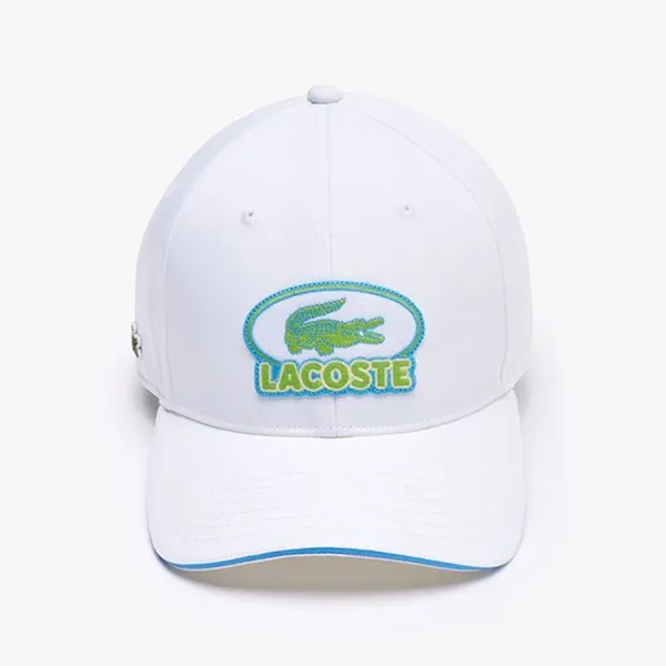 Mũ Lacoste Twill Baseball Cap RK3301-10 Màu Trắng