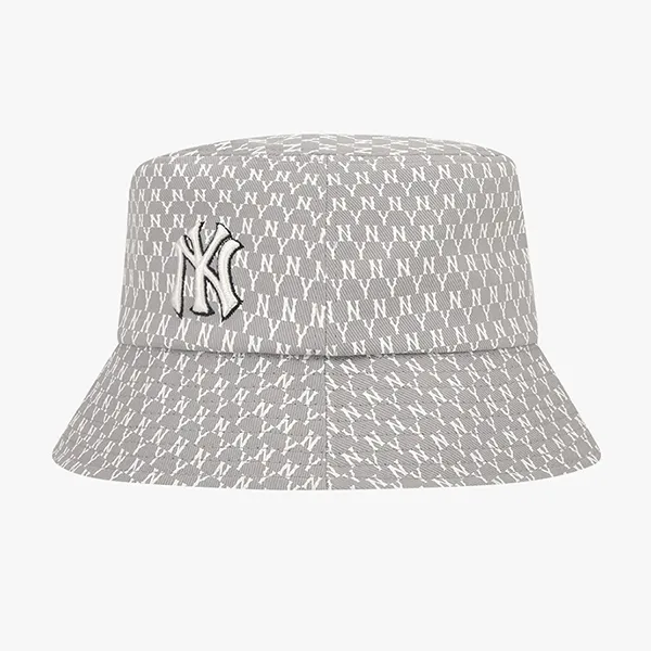 Mũ MLB Basic Monogram Bucket Hat New York Yankees 32CPH2111-50M Màu Xám Size 57