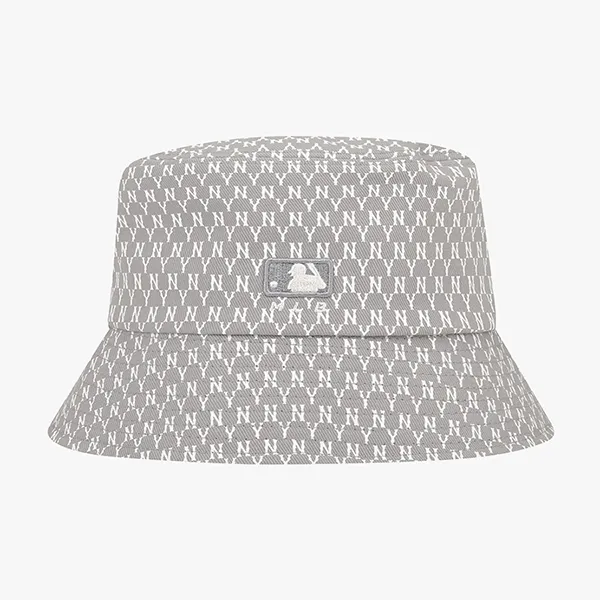 Mũ MLB Basic Monogram Bucket Hat New York Yankees 32CPH2111-50M Màu Xám Size 57