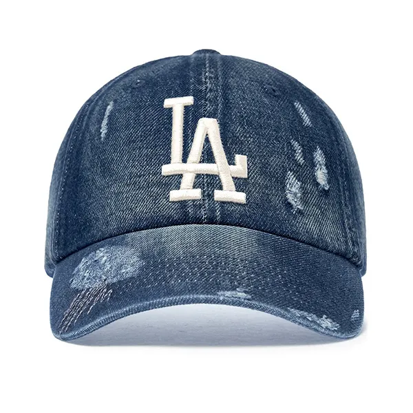 Mũ MLB Vintage Damaged Denim Unstructured Ball Cap LA Dodgers 3ACPB195N-07BLL Màu Xanh Blue