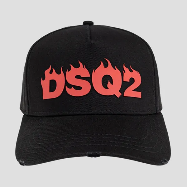 Mũ Nam Dsquared2 Baseball Cap With Flame Logo Black BCM0915 05C00001 2124 Màu Đen