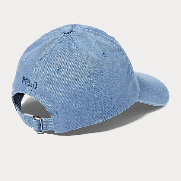 Mũ Ralph Lauren The Iconic Cotton Chino Ball Cap Carson Blue Màu Xanh Blue