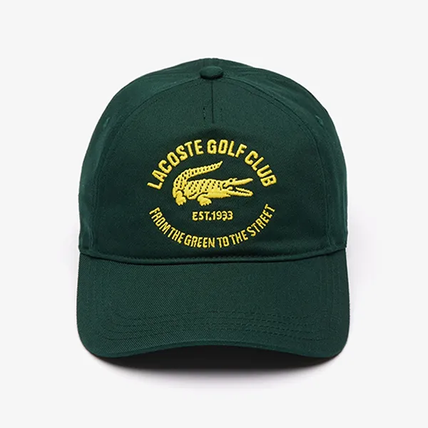 Mũ Unisex Lacoste Embroidered Cotton Twill Cap Green RK2923 YZP Màu Xanh Lá