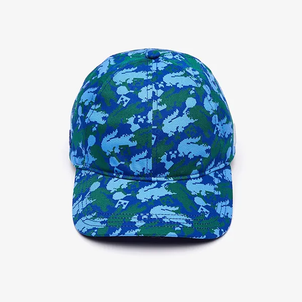 Mũ Unisex Lacoste Minecraft Print Organic Cotton Cap RK3850-52 Phối Màu Xanh