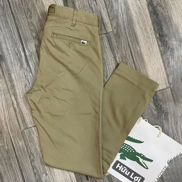 Quần Dài Nam Lacoste Custom Slim Fit Màu Xanh Rêu Size 34