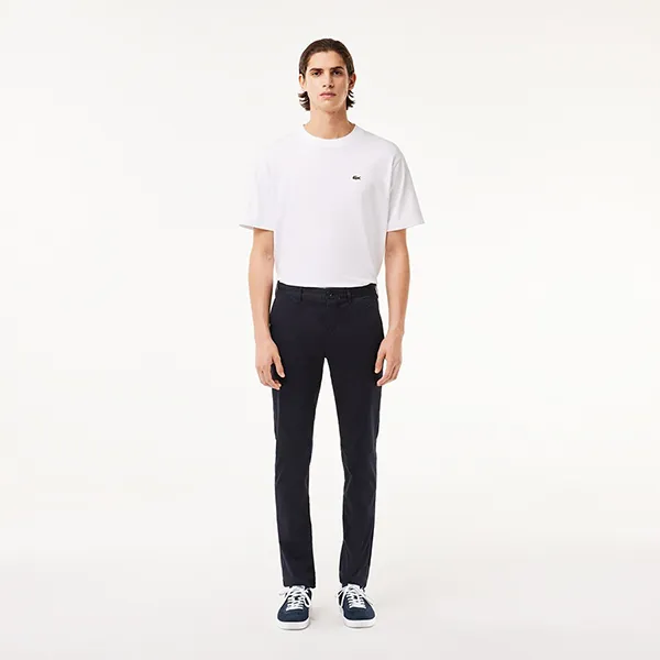 Quần Dài Nam Lacoste Men's Slim Fit Stretch Cotton Pants HH2661 HDE Màu Xanh Navy Size 38