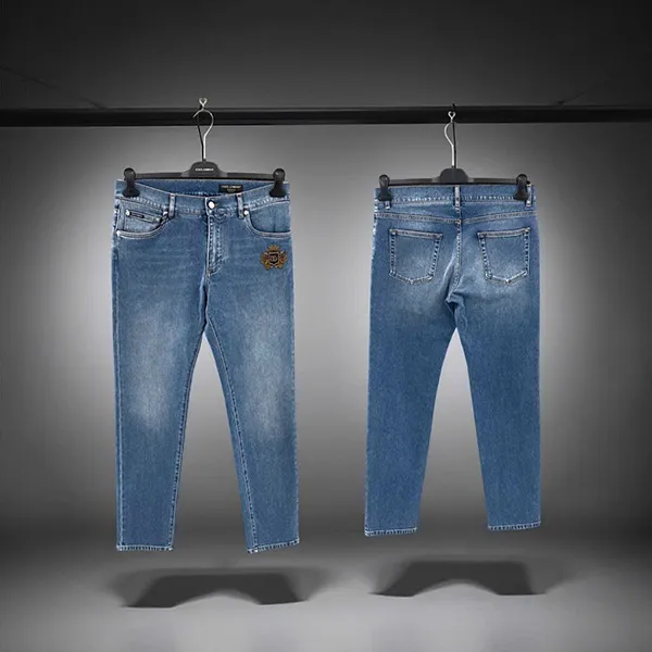 Quần Jean Nam Dolce & Gabbana D&G Thêu Vương Miện I4492M G8MH4 Màu Xanh Size 46