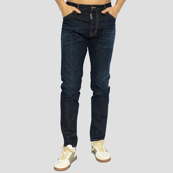 Quần Jean Nam Dsquared2 Cool Guy Dark 64 With Logo In Navy S71LB1595 S30664 470 Màu Xanh Navy Size 44