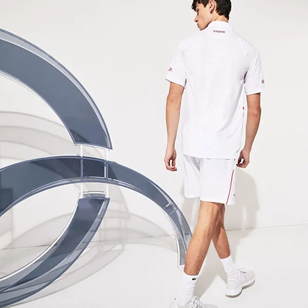 Quần Short Nam Lacoste Men's Rolan Garos x Jocovitch GH4766 Màu Trắng
