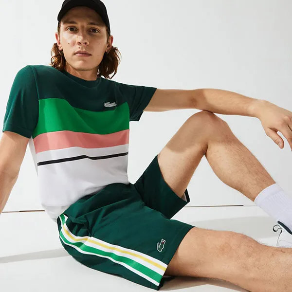 Quần Short Nam Lacoste Men's Sport Contrast Bands Lightweight GH6908 117 Màu Xanh Lá