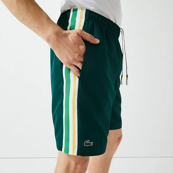Quần Short Nam Lacoste Men's Sport Contrast Bands Lightweight GH6908 117 Màu Xanh Lá