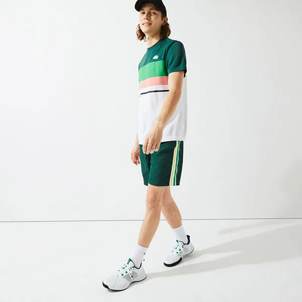 Quần Short Nam Lacoste Men's Sport Contrast Bands Lightweight GH6908 117 Màu Xanh Lá
