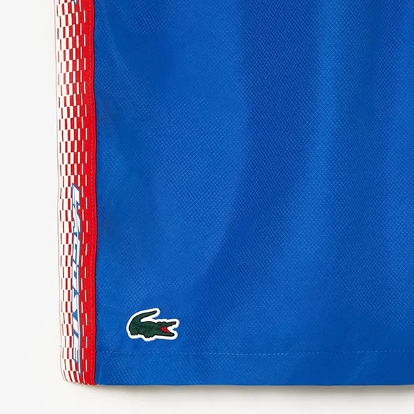 Quần Short Nam Lacoste Tennis/Pickleball Recycled Polyester GH5212-51 Màu Xanh Blue