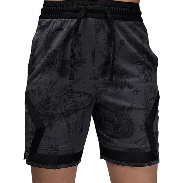 Quần Short Nam Nike Jordan Sport Men's Dri-FIT Printed Diamond Shorts FV8614-010 Màu Đen Size M (Form Á)