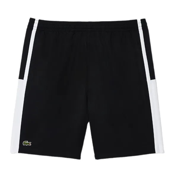 Quần Short Tennis/Pickerball Nam Lacoste Men's Lightweight Colorblock Stripe Shorts GH314T 52 HJS Màu Trắng Đen