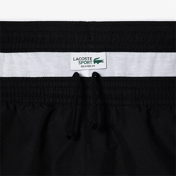 Quần Short Tennis/Pickerball Nam Lacoste Men's Lightweight Colorblock Stripe Shorts GH314T 52 HJS Màu Trắng Đen
