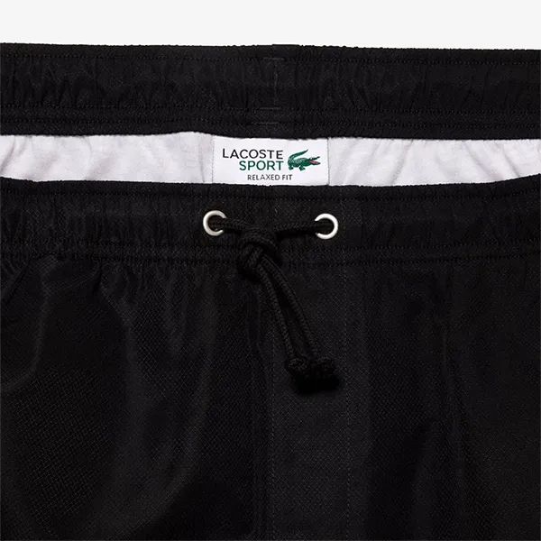 Quần Short Tennis/Pickerball Nam Lacoste Men's Tennis Light Diamond Taffeta Fabric GH353T 10 031 Màu Đen