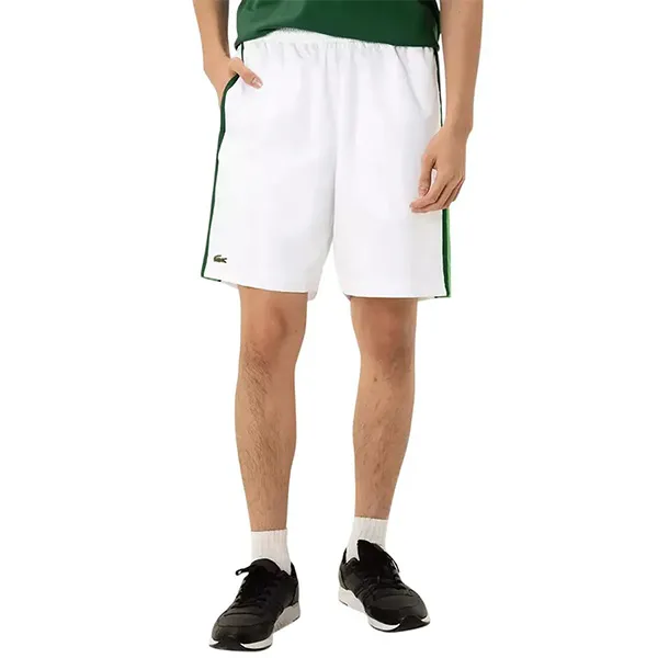 Quần Shorts Tennis/Pickerball Nam Lacoste Lightweight Colour Block Stripe Tennis Shorts Màu Trắng