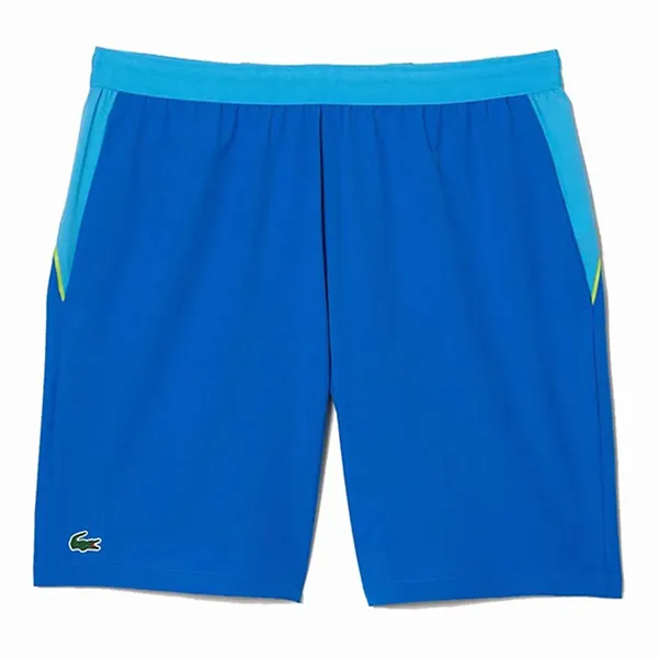Quần Shorts Tennis/Pickerball Nam Lacoste Men’s Sport X Novak Djokovic Colorblock GH9354-GSK Màu Xanh Blue